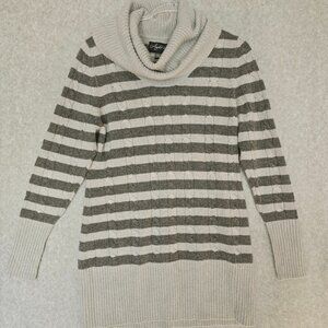 Cashmere Womens XL Cable Knit Cowl Neck‎ Cashmere Pullover Soft Tunic Sweater